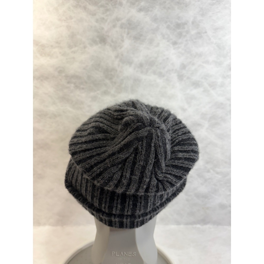 NFL Wool Cashmere Blend Ribbed Beanie Hat Charcoal Grey Black Cuffed One Size - Picture 3 of 9